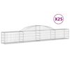 vidaXL Paniers &agrave; gabions arqu&eacute;s 25 pcs 300x30x40/60 cm fer galvanis&eacute;