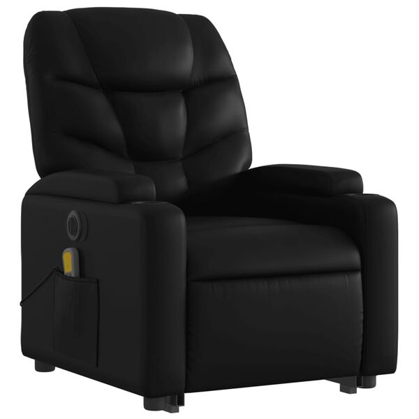vidaXL Fauteuil inclinable de massage électrique noir similicuir