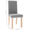 vidaXL Chaises &agrave; manger lot de 6 gris clair tissu