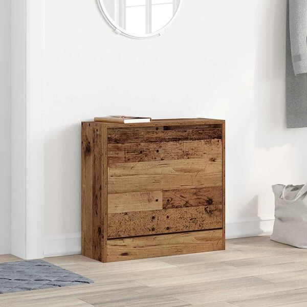 vidaXL Cabinet à chaussures avec étagère Bois ancien 60 x 21 x 57 cm