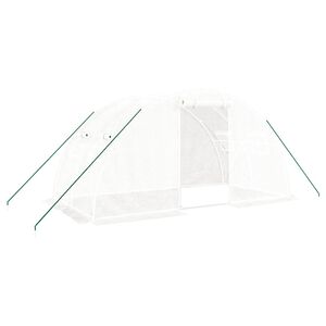 vidaXL Serre avec cadre en acier blanc 8 m&sup2; 4x2x2 m