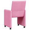 vidaXL Chaises de Salle &agrave; Manger avec Roues 2 pcs Rose 58 x 65 x 94 cm