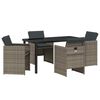 vidaXL Ensemble de salle &agrave; manger pour jardin 5 pcs Gris polyrotin