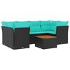 vidaXL Salon de jardin 7 pcs avec coussins noir r&eacute;sine tress&eacute;e