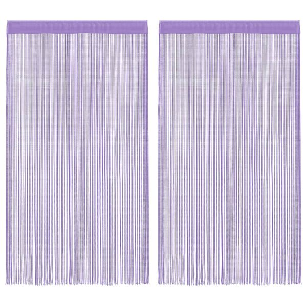vidaXL Rideaux à fils 2 pcs violet 100x250 cm