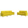 vidaXL Ensemble de canap&eacute;s 2 pcs coussins d&eacute;coratifs jaune clair tissu
