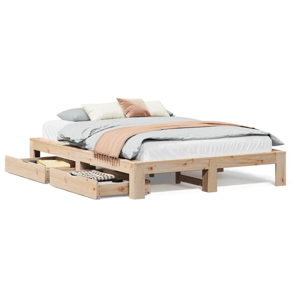 vidaXL Cadre de lit sans matelas 140x200 cm bois massif de pin