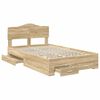 vidaXL Cadre de lit Ch&ecirc;ne Sonoma 135 x 190 cm Bois d'ing&eacute;nierie