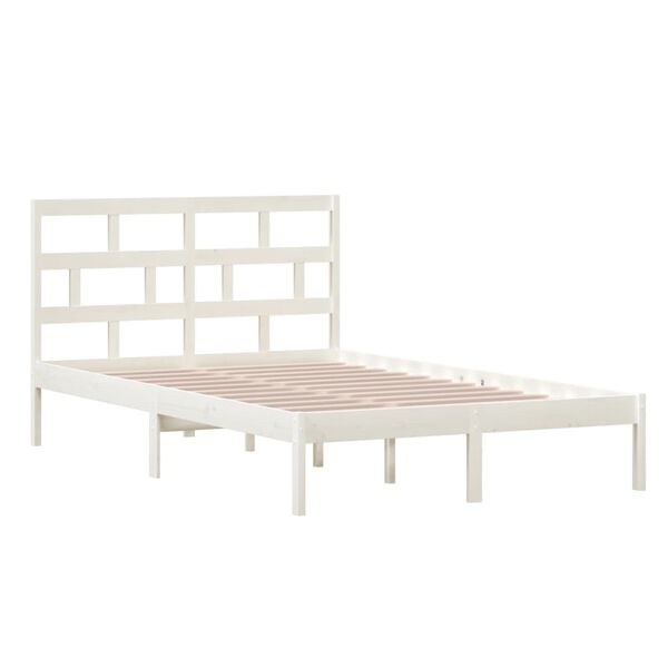 vidaXL Cadre de lit sans matelas blanc bois massif 120x200 cm