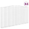 vidaXL Paniers &agrave; gabions arqu&eacute;s 4 pcs 400x30x220/240 cm Fer galvanis&eacute;