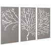 vidaXL D&eacute;corations murales jardin 3 pcs 105x55 cm design d'arbre acier