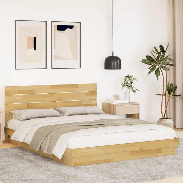 vidaXL Cadre de lit avec t&ecirc;te de lit sans matelas 140x190 cm