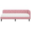 vidaXL Cadre de lit d'angle avec matelas Rose 80 x 200 cm Velours