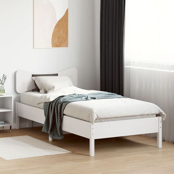 vidaXL Cadre de lit sans matelas blanc 90x190 cm bois de pin massif