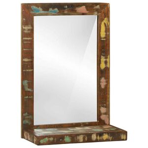 vidaXL Miroir de salle de bain avec &eacute;tag&egrave;re Marron Bois Recycl&eacute; Solide