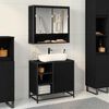 vidaXL Cabinet de salle de bain avec porte Ch&ecirc;ne noir 65 x 33 x 60 cm