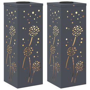 vidaXL Lumi&egrave;re de chemin LED solaire 2 pcs Anthracite