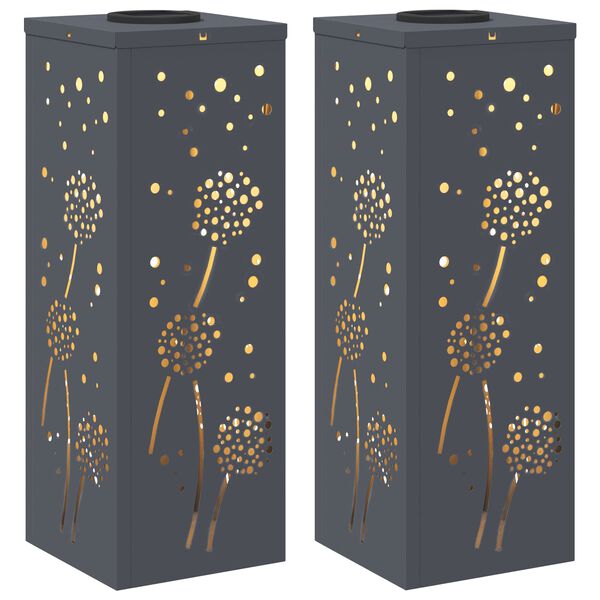 vidaXL Lumi&egrave;re de chemin LED solaire 2 pcs Anthracite