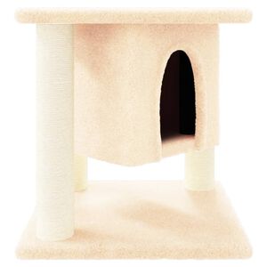 vidaXL Arbre &agrave; chat avec griffoirs en sisal Cr&egrave;me 37 cm