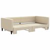 vidaXL Lit de jour avec lit gigogne cr&egrave;me 100x200 cm tissu