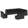vidaXL Salon de jardin 12 pcs avec coussins noir r&eacute;sine tress&eacute;e