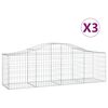 vidaXL Paniers à gabions arqués 3 pcs 200x50x60/80 cm Fer galvanisé