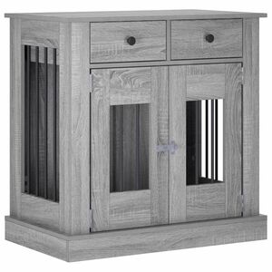 vidaXL Meuble de cage pour chien Sonoma gris 80 x 47,5 x 80 cm