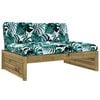 vidaXL Salon de jardin 4 pcs avec coussins bois de pin imprégné