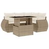 vidaXL Salon de jardin avec coussins 5 pcs beige r&eacute;sine tress&eacute;e