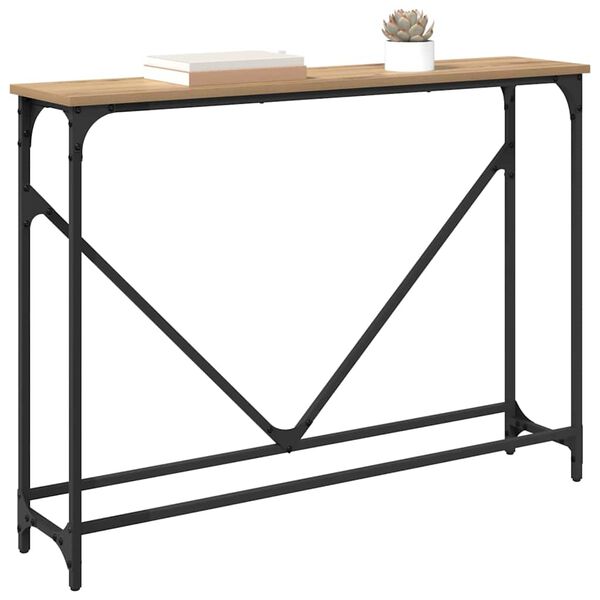 vidaXL Table console Ch&ecirc;ne artisanal 102 x 23 x 75 cm
