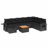 vidaXL Salon de jardin 9 pcs avec coussins noir r&eacute;sine tress&eacute;e