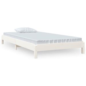 vidaXL Lit empilable sans matelas blanc 90x190 cm bois de pin massif