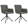vidaXL Chaises pivotantes &agrave; manger lot de 2 Gris fonc&eacute; Velours