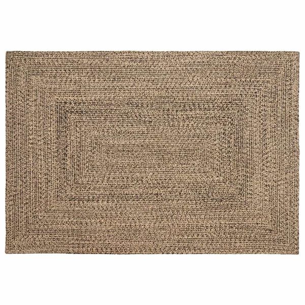 vidaXL Tapis de surface Rectangulaire Naturel et Noir 120 x 170 cm