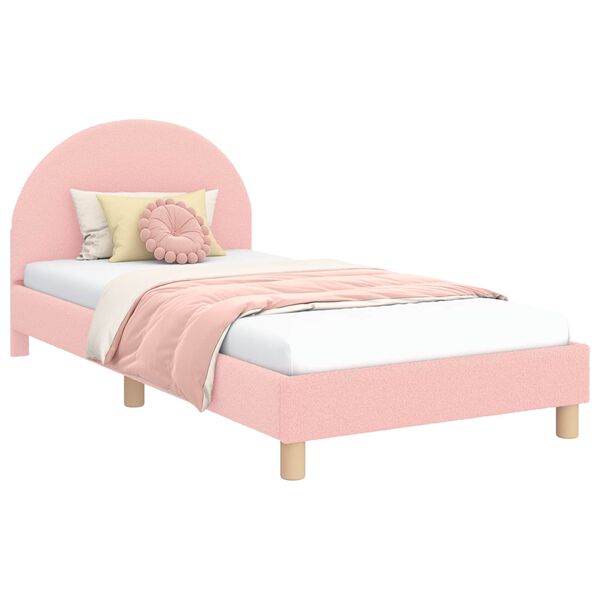 vidaXL Cadre de lit pour enfants avec t&ecirc;te de lit Rose 80 x 200 cm