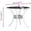 vidaXL Table de jardin vert &Oslash;90x75 cm aluminium coul&eacute;