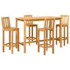 vidaXL Ensemble de bar ext&eacute;rieur 5 pc Naturel Bois de teck massif
