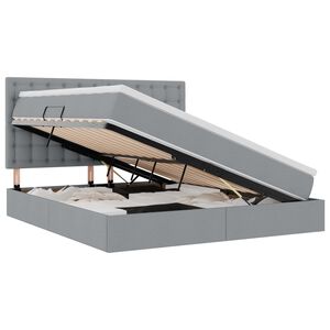 vidaXL Lit avec rangement et matelas Gris clair 180 x 200 cm Polyester