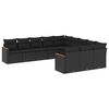 vidaXL Salon de jardin 11 pcs avec coussins noir r&eacute;sine tress&eacute;e