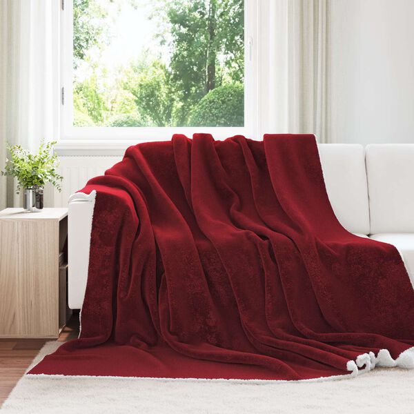 vidaXL Jet&eacute; Rouge Bordeaux 220 x 240 cm Toison