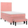 vidaXL Sommier &agrave; lattes de lit avec matelas Rose 90x190 cm Velours