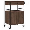 vidaXL Chariot de cuisine ch&ecirc;ne marron 56x43x89,5 cm bois d'ing&eacute;nierie