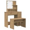 vidaXL Ensemble de coiffeuse avec LED ch&ecirc;ne artisanal bois ing&eacute;nierie
