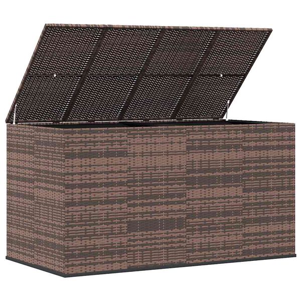 vidaXL Boîte à coussins de jardin Résine tressée 194x100x103 cm Marron