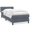 vidaXL Sommier &agrave; lattes de lit et matelas gris fonc&eacute; 80x220 cm velours