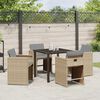 vidaXL Ensemble de salle &agrave; manger pour jardin 5 pcs Beige polyrotin