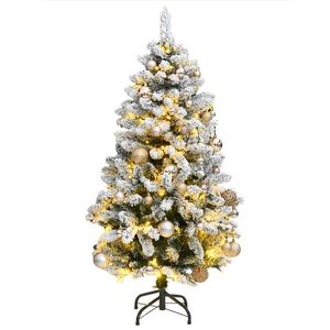 vidaXL Sapin de No&euml;l artificiel articul&eacute; 150 LED et boules 120 cm
