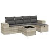 vidaXL Salon de jardin 6 pcs avec coussins gris clair r&eacute;sine tress&eacute;e