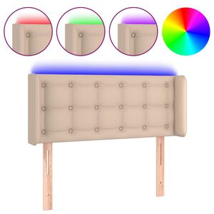 vidaXL T&ecirc;te de lit &agrave; LED Cappuccino 93x16x78/88 cm Similicuir