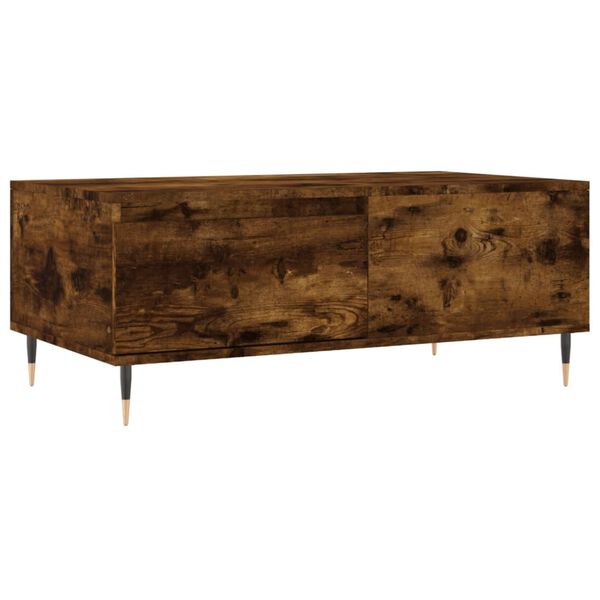 vidaXL Table basse Ch&ecirc;ne fum&eacute; 90x50x36,5 cm Bois d'ing&eacute;nierie